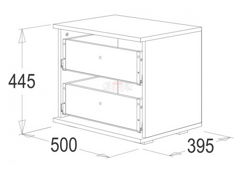 Ольга-14 спальня, Тумба 2 ящика [Ольга-14]