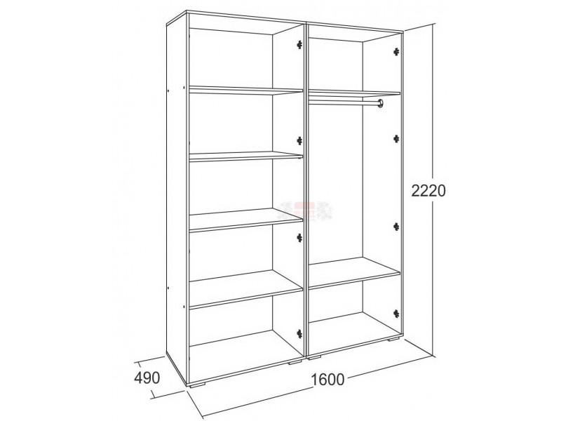 Ольга-17 спальня, Шкаф четырёхстворчатый для одежды и белья [Ольга-17]