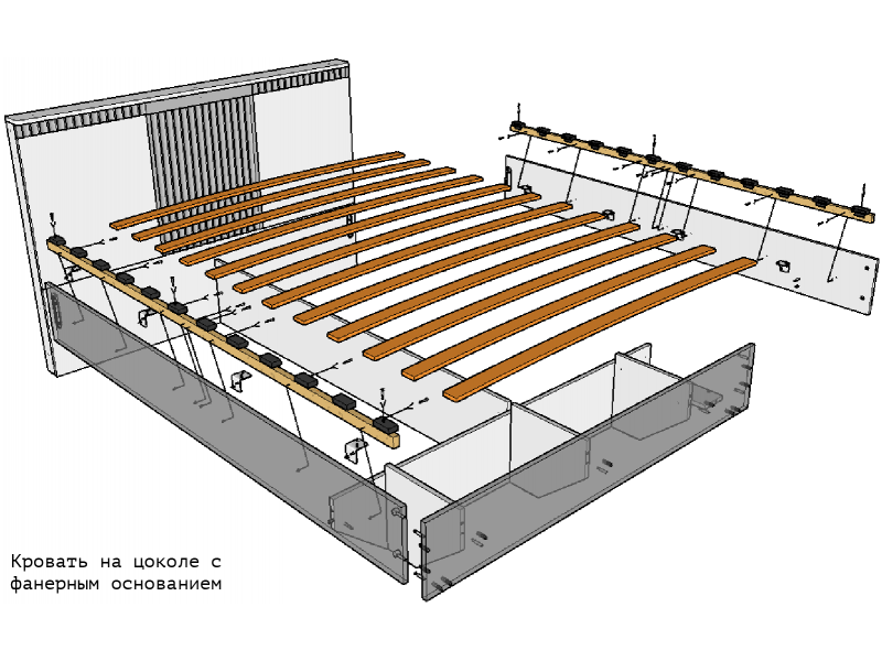 Ольга-3 корпус кровати на цоколе [Ольга-3]