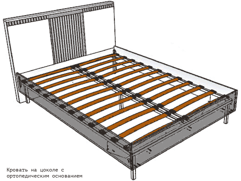 Ольга-3 корпус кровати на цоколе [Ольга-3]