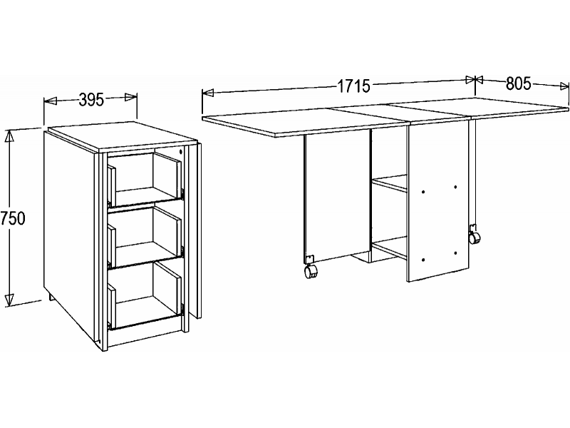 Стол-тумба №1 с ящиками [Фант]