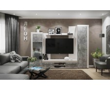 Леон гостиная Комплект-2, Ясень Анкор светлый + Ателье светлый [Леон]