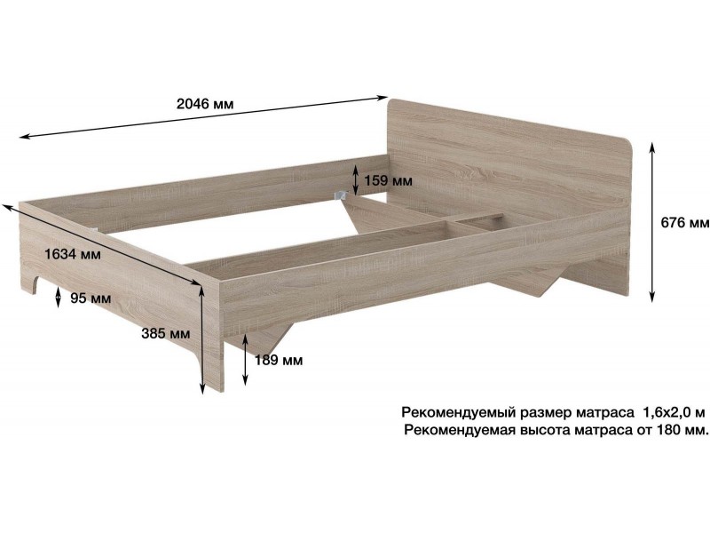 Виктор Кровать без основания 160х200 [Victor]