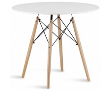 Equilibrium Nexus Стол обеденныйкруглый d80, белый + бежевый [Столы]