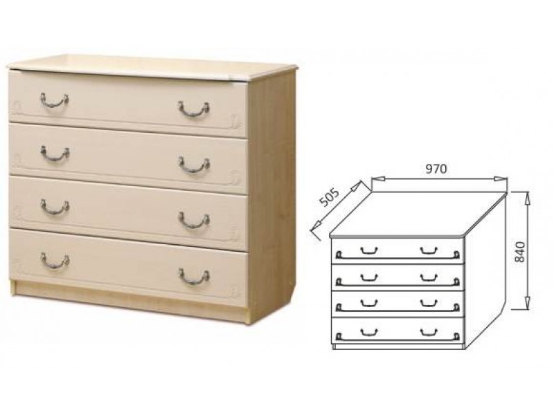 Комод с рисунком 4 ящика [Ивушка-5]