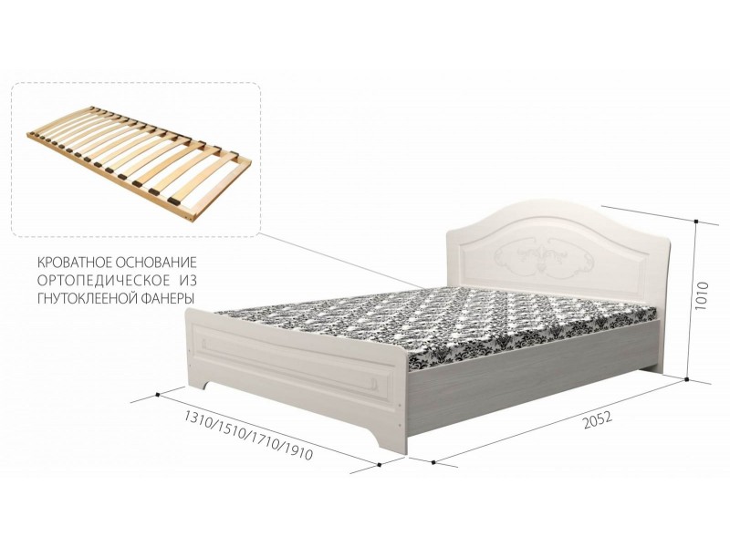 Ивушка-5 Кровать с рисунком, с прямой ножной спинкой [Ивушка-5]