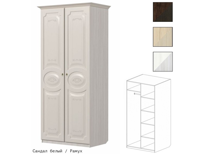 Шкаф двухстворчатый для платья и белья с рис [Ивушка-5]