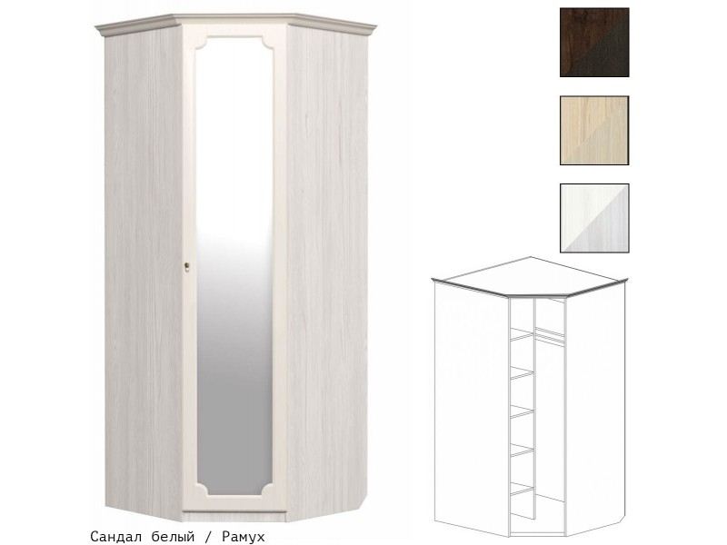 Шкаф угловой с зеркалом с рис [Ивушка-5]
