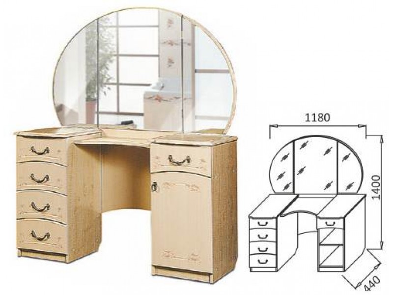 Стол туалетный-4 с рис [Ивушка-5]