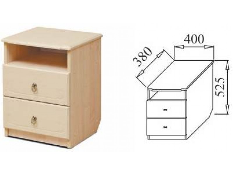 Тумба прикроватная с выдвижными ящикми с рис [Ивушка-5]