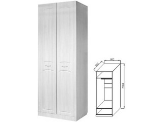Шкаф 2-х дверный для платья и белья 800 мм [Ева-10]