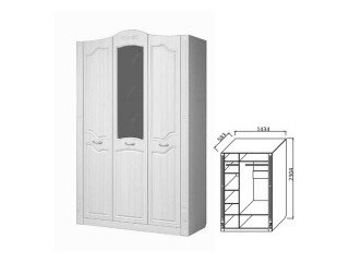 Шкаф трёхстворчатый для платья и белья 1430 мм [Ева-10]