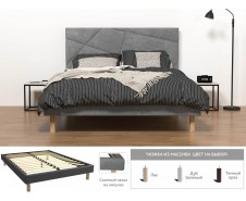 Кровать СВИТ ДРИМ дизайн 3 в ткани BRANDY 23 с основанием [Split / Сплит]