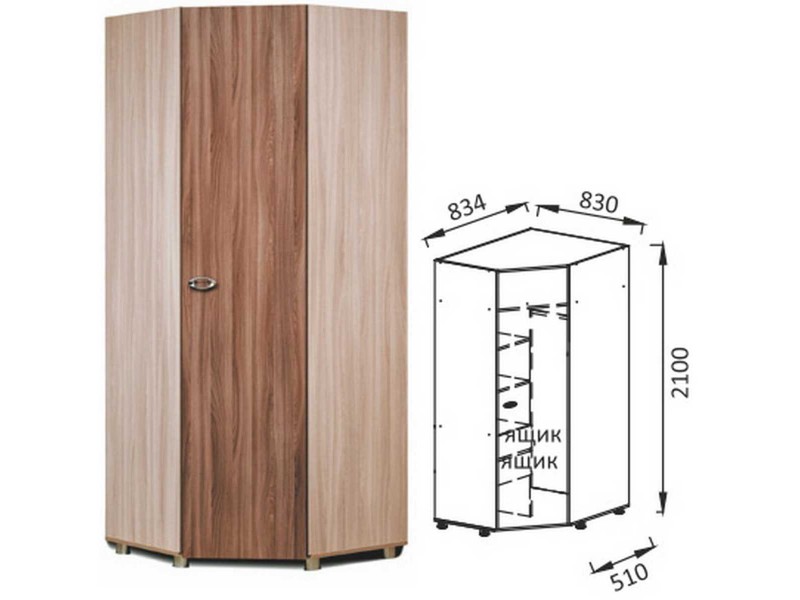 ПМ-8 Шкаф Угловой для детского платья и белья ЛДСП [Юниор-6]