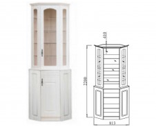 В-12 Витрина угловая с зеркалами МДФ матов. [Венеция]