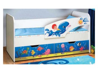 Дельфин ЛДСП с фотопечатью кровать детская