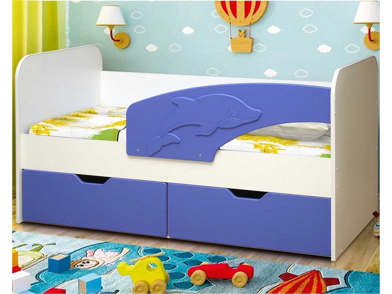Дельфин МДФ глянец кровать детская
