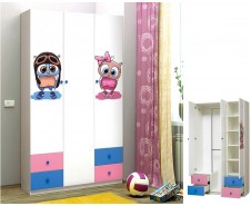 Совята-3.1 Шкаф трёхстворчатый с ящиками и фотопечатью БЕЗ ЗЕРКАЛА [Совята]