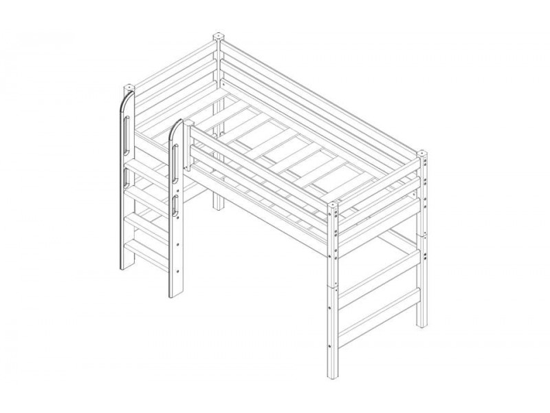 Соня полувысокая кровать с прямой лестницей. Вариант 5 [Соня]