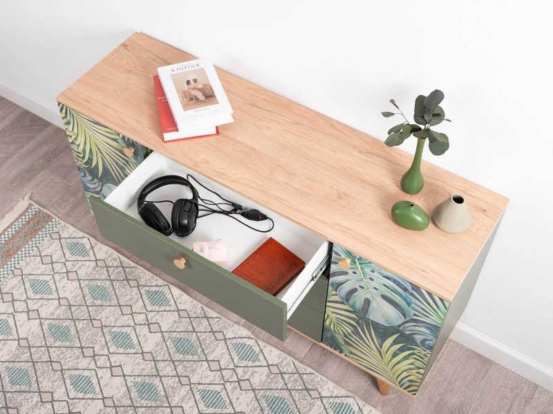 Маттиас Комод 16.245 Гикори Рокфорд + Дымчатый Зеленый