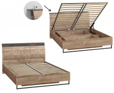 Трувор Кровать 11.34 с подъёмным механизмом 160х200, Дуб Гранж Песочный + Интра [Трувор]