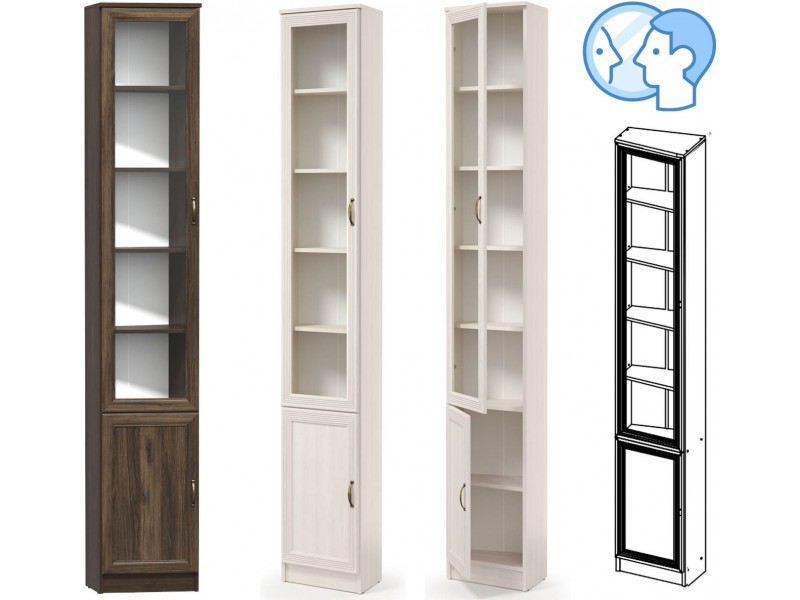 Оливия Шкаф-пенал Торцевой В-21, витрина [Оливия]