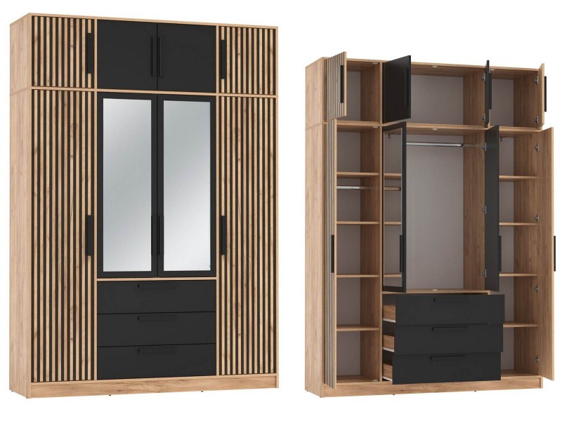 Вегас 83.07 Шкаф четырёхстворчатый + 83.10 тумба [Вегас_Олмеко]