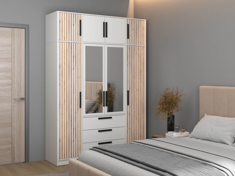 Вегас 83.07 Шкаф четырёхстворчатый + 83.10 тумба [Вегас_Олмеко]