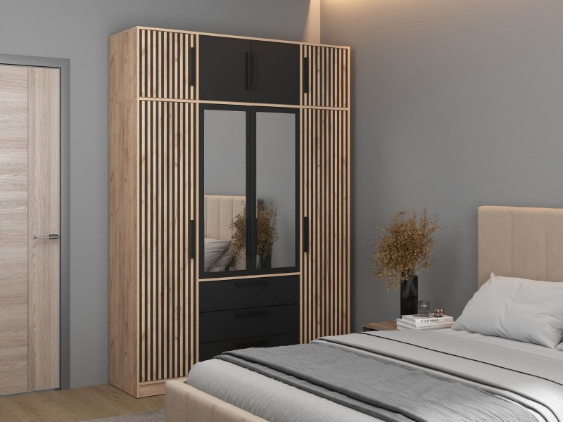 Вегас 83.07 Шкаф четырёхстворчатый + 83.10 тумба [Вегас_Олмеко]