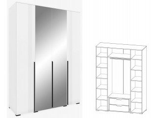 Амалия секция №16 Шкаф четырёхстворчатый с зеркалами [Амалия]