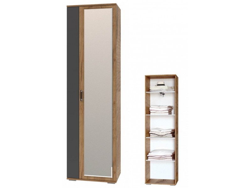 Бостон секция №5 Шкаф универсальный с зеркалом [Бостон Росток]