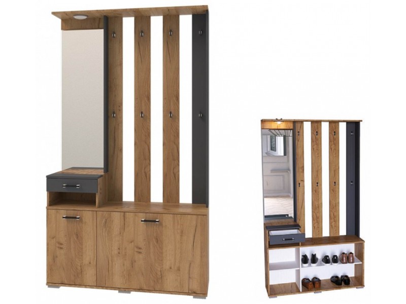 Бостон секция №7 Вешалка с зеркалом [Бостон Росток]