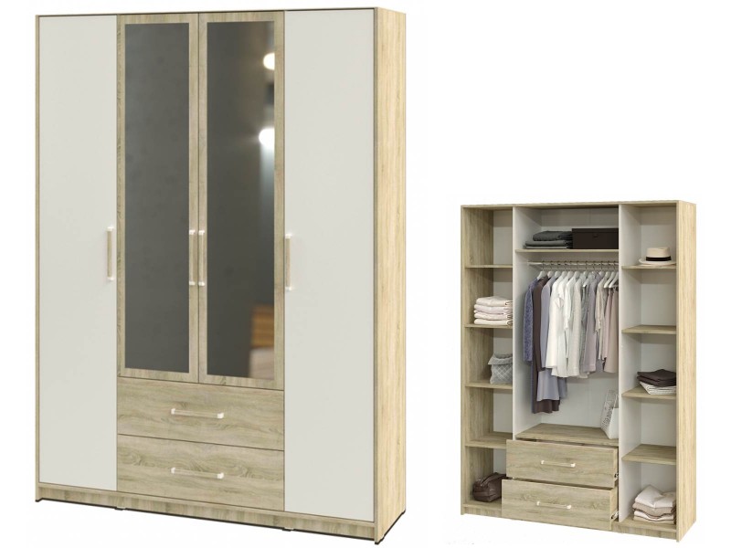 Эдем-1 секция №7 Шкаф четырёхстворчатый с зеркалом [Эдем-1]