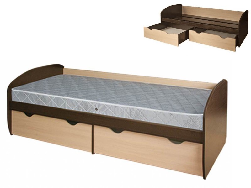 Кровать КД-1.8 с ящиками 90х200 [Кровати КД-1.8]