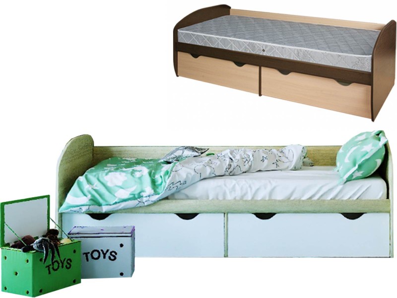 Кровать КД-1.8 с ящиками 90х200 [Кровати КД-1.8]