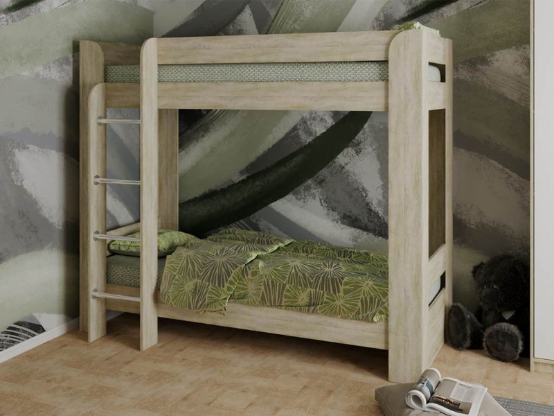 Кровать КД-2.4 двухъярусная 80х200, Дуб сонома