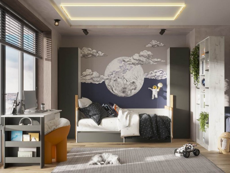 Кент-1 секция №22 Пенал, фасад с рисунком ЛЕВЫЙ [Кент-1]