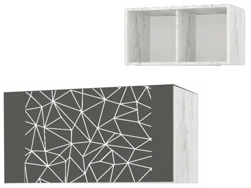 Кент-1 секция №20 Полка подвесная, фасад с рисунком [Кент-1]