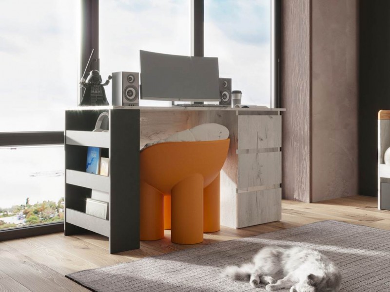 Кент-1 секция №2 Стол письменный с тумбой [Кент-1]