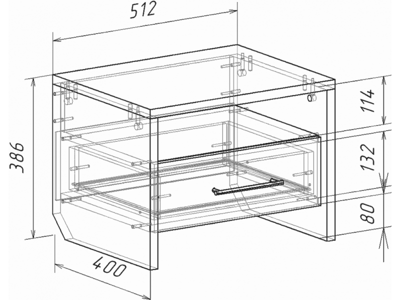 Либерти Тумба прикроватная с плитой 22 мм [Либерти Росток]