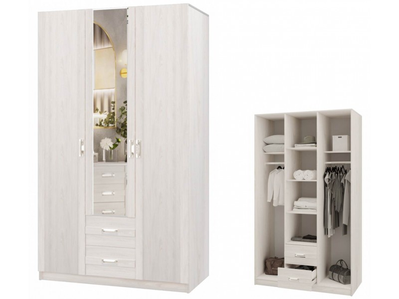 Сабрина-2 Шкаф ПШ-1 трёхстворчатый с зеркалом [Сабрина-2]