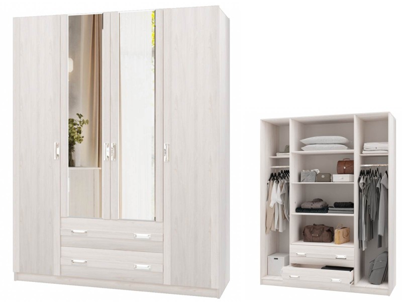 Сабрина-2 Шкаф ПШ-3 четырёхстворчатый с зеркалом [Сабрина-2]