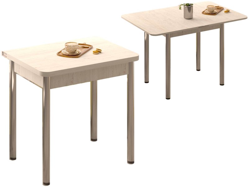 Стол обеденный поворотно-откидной 800х600 опора Хром [Столы обеденные]