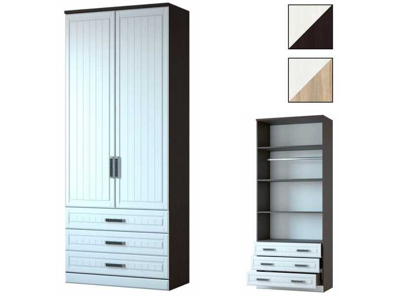 Венеция-1 секция №9 Шкаф двухстворчатый с ящиками [Венеция-1 Росток]