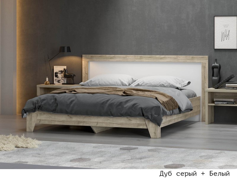 Анима КР-320 Кровать изголовье ЛДСП с настилом из ламелей 160х200 [Анима]