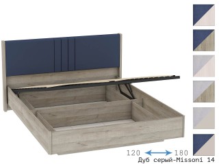 Лежер КР-311-12/14/16/18 Кровать Мягкое изголовье с подъёмным механизмом [Лежер]