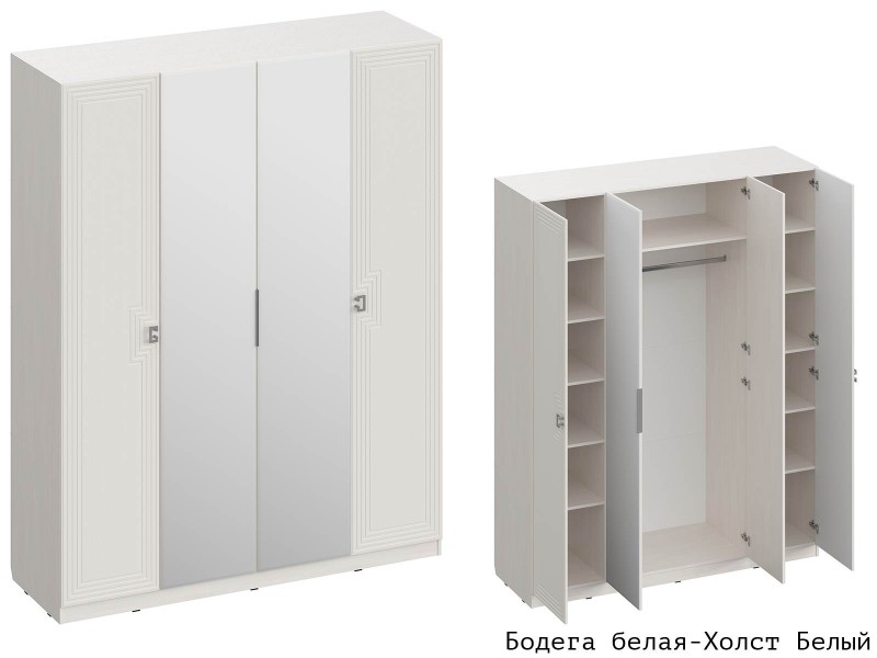 Лежер ШК-3107 Шкаф четырёхстворчатый с зеркалами [Лежер]