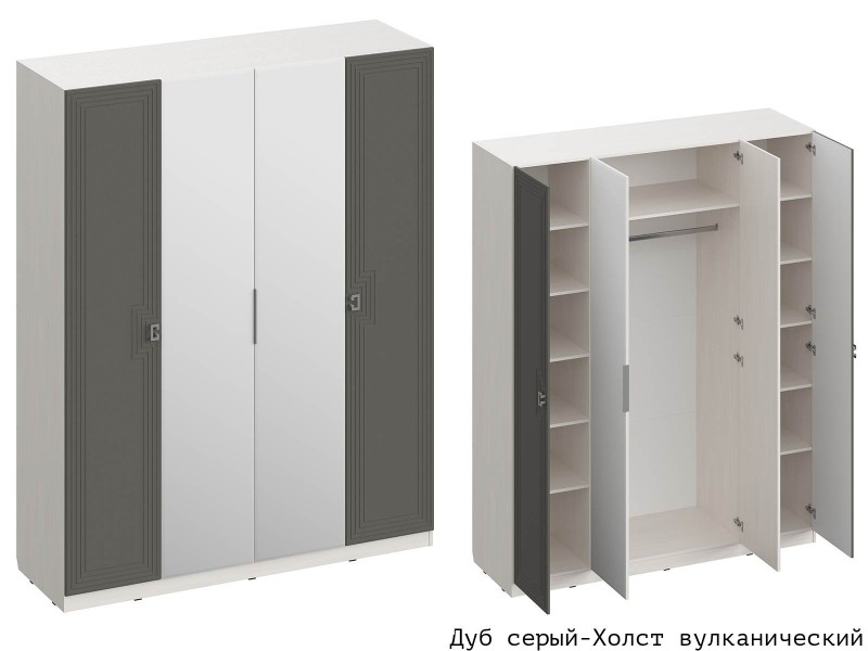 Лежер ШК-3107 Шкаф четырёхстворчатый с зеркалами [Лежер]