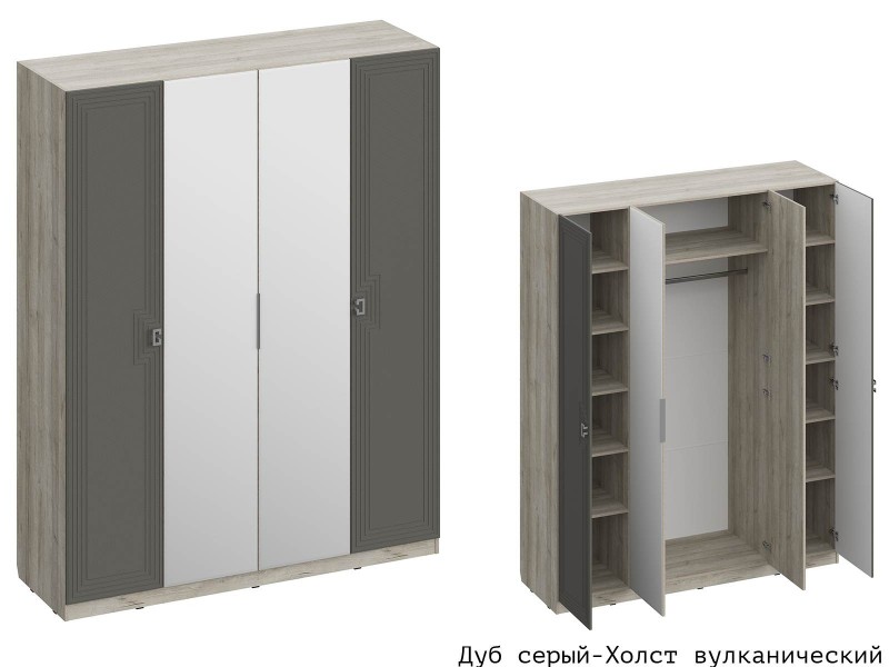 Лежер ШК-3107 Шкаф четырёхстворчатый с зеркалами [Лежер]