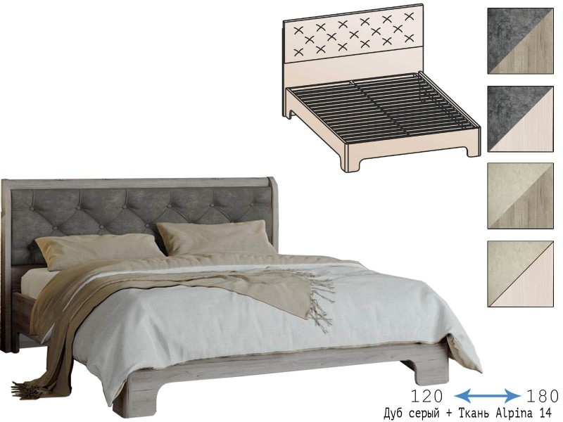 Луна КР-1201/202/1203/1204 Кровать с мягким изголовьем [Луна]